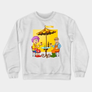 Under the umbrella - funny digital illustration by Stef Ringoot. Crewneck Sweatshirt